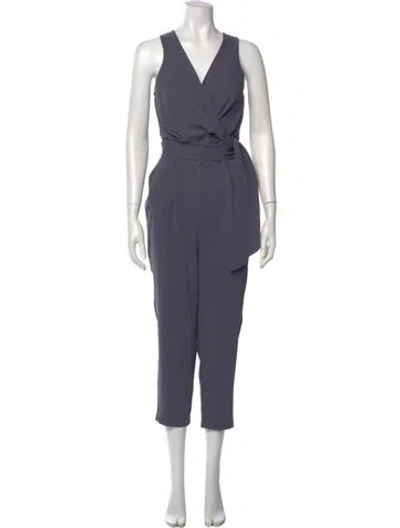 Pre-owned Astr V-neck Jumpsuit In Gray