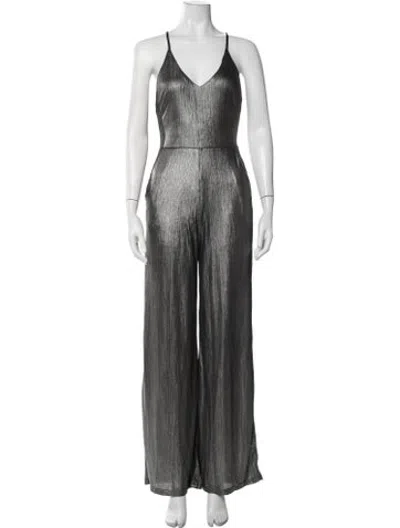 Pre-owned Astr V-neck Jumpsuit In Grey