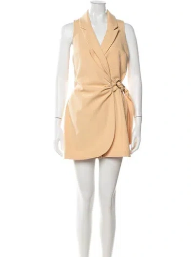 Pre-owned Astr V-neck Jumpsuit In Yellow