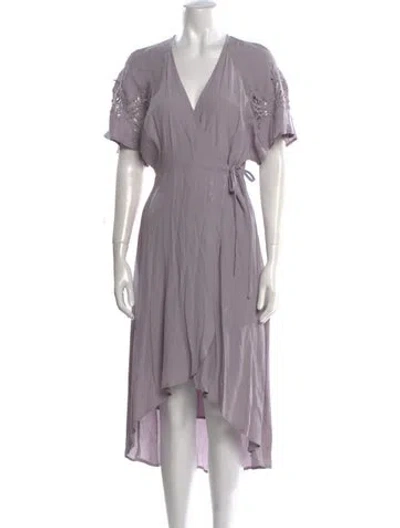 Pre-owned Astr V-neck Knee-length Dress In Purple