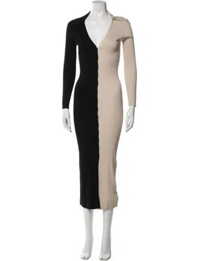 Pre-owned Astr V-neck Long Dress In Multi