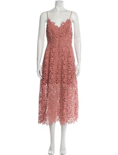 Pre-owned Astr V-neck Long Dress In Pink
