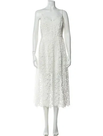 Pre-owned Astr V-neck Long Dress In White