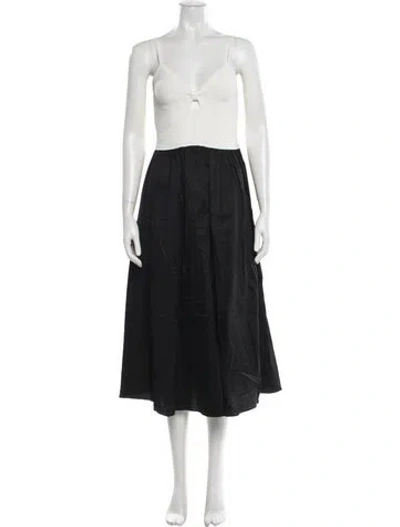 Pre-owned Astr V-neck Midi Length Dress In Black