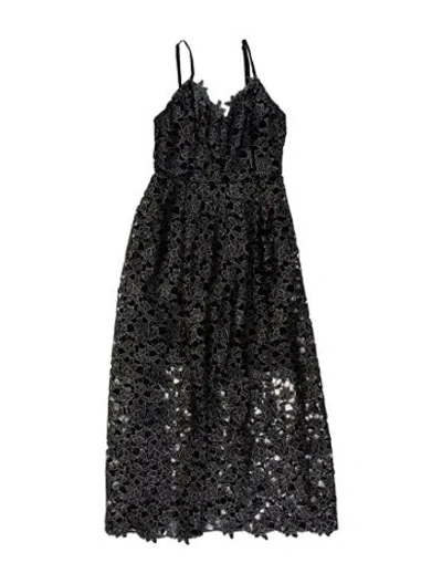 Pre-owned Astr V-neck Midi Length Dress In Black