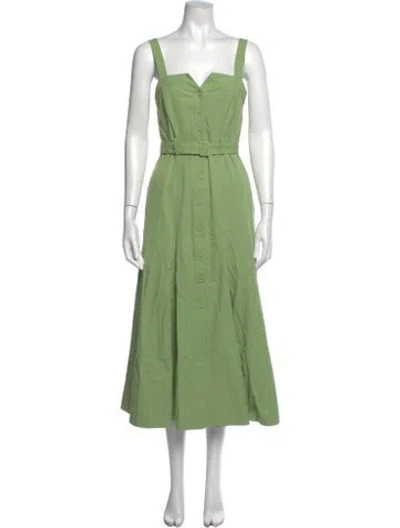 Pre-owned Astr V-neck Midi Length Dress In Green