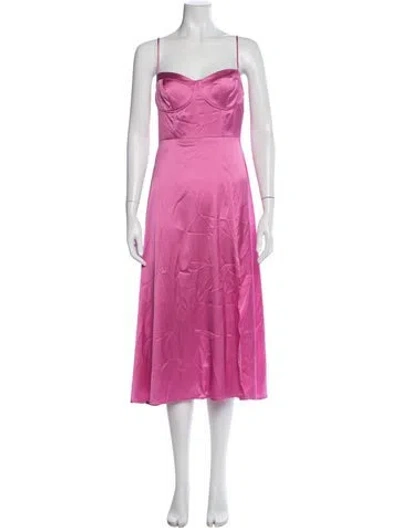 Pre-owned Astr V-neck Midi Length Dress In Purple