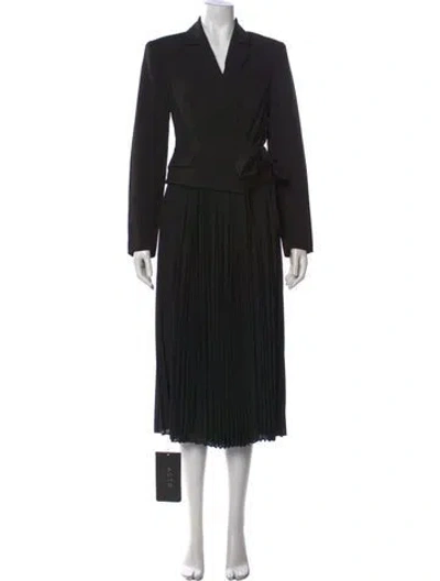 Pre-owned Astr V-neck Midi Length Dress W/ Tags In Black