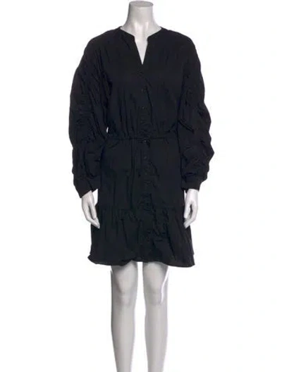 Pre-owned Astr V-neck Mini Dress In Black