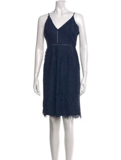 Pre-owned Astr V-neck Mini Dress In Blue