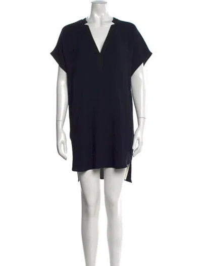 Pre-owned Astr V-neck Mini Dress In Blue