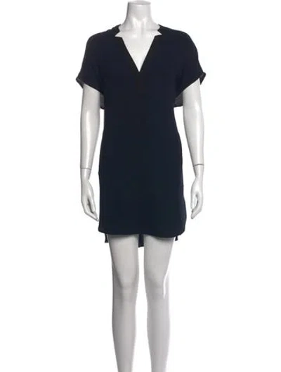 Pre-owned Astr V-neck Mini Dress In Blue