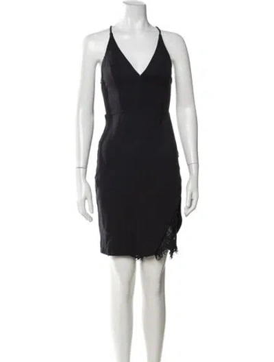 Pre-owned Astr V-neck Mini Dress In Blue