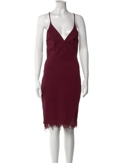 Pre-owned Astr V-neck Mini Dress In Burgundy