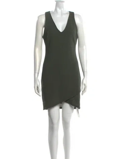 Pre-owned Astr V-neck Mini Dress In Green