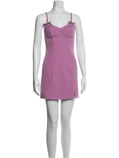 Pre-owned Astr V-neck Mini Dress In Purple
