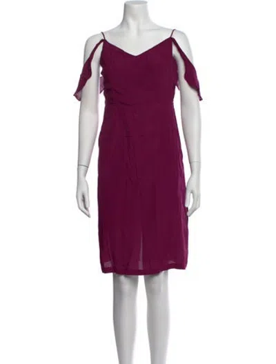 Pre-owned Astr V-neck Mini Dress In Purple