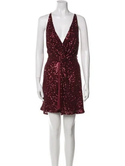 Pre-owned Astr V-neck Mini Dress In Red