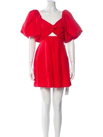 Pre-owned Astr V-neck Mini Dress In Red