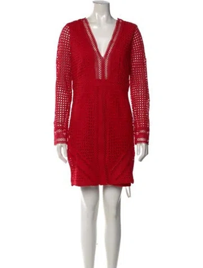 Pre-owned Astr V-neck Mini Dress In Red