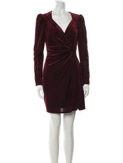 Pre-owned Astr V-neck Mini Dress W/ Tags In Burgundy