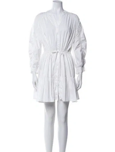 Pre-owned Astr V-neck Mini Dress In White