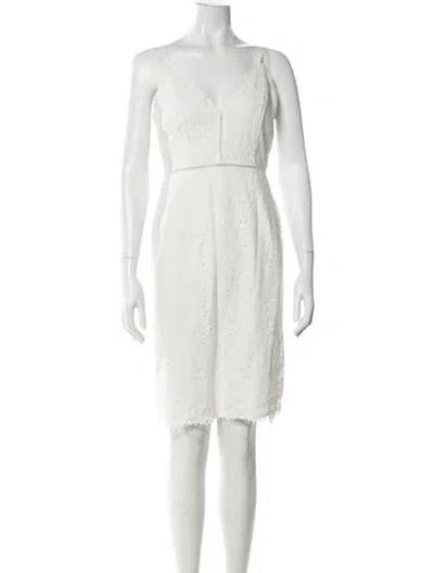Pre-owned Astr V-neck Mini Dress In White
