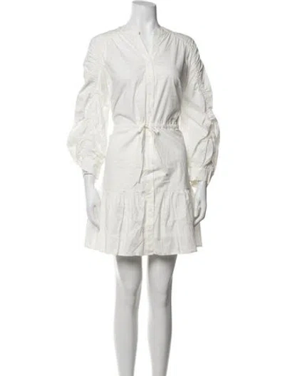 Pre-owned Astr V-neck Mini Dress In White