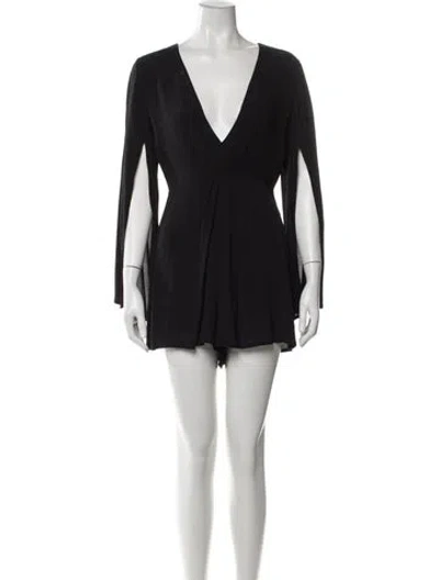 Pre-owned Astr V-neck Romper In Black