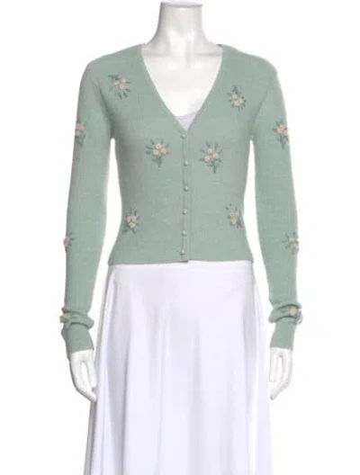 Pre-owned Astr V-neck Sweater In Green
