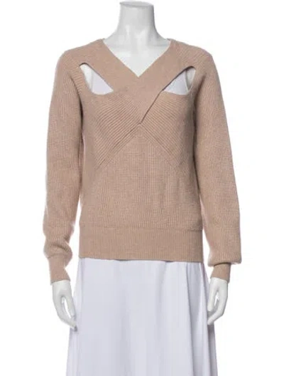 Pre-owned Astr V-neck Sweater In Neutral