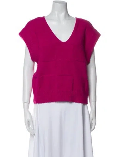 Pre-owned Astr V-neck Sweater In Pink
