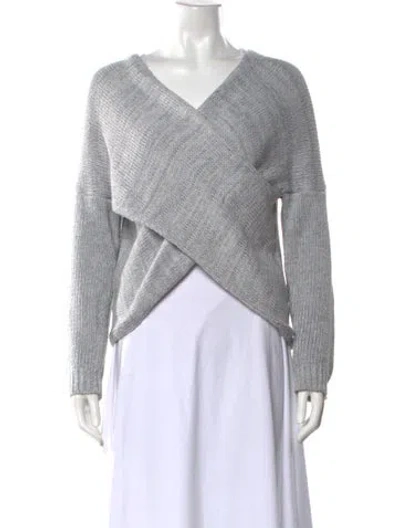 Pre-owned Astr V-neck Sweater In Silver