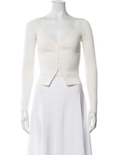 Pre-owned Astr V-neck Sweater In White