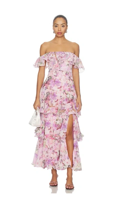 Astr Wilder Dress In Pink Lilac Floral