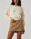 Astr Wilessa Sweater In Cream In White