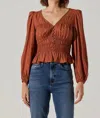 Astr Wilette Top In Brown In Brown