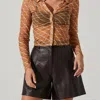 ASTR WILMA FAUX LEATHER SHORTS