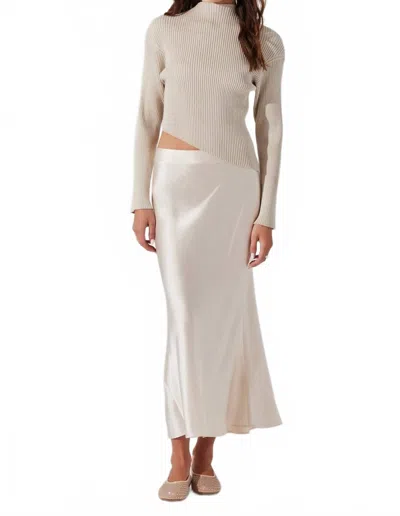 Astr Windey Satin Maxi Skirt In Ivory In Multi