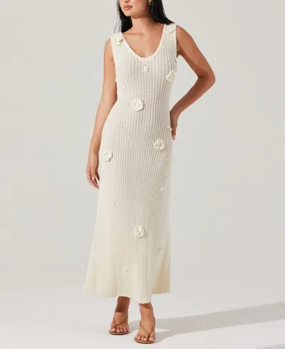 ASTR WOMEN'S AINHOA COTTON CROCHET-APPLIQUE DRESS