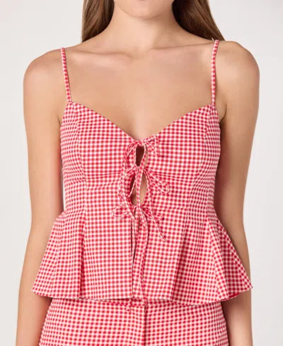 ASTR WOMEN'S ALMA SWEETHEART NECK SLEEVELESS PEPLUM TOP