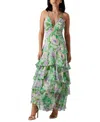 Astr Women's Aneira Tiered Floral Maxi Dress In Taupe Pink Floral