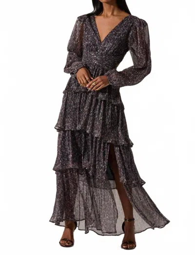 Astr Women's Anora Dress In Blue In Brown