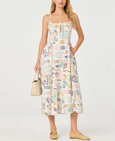 Astr Women's Ansley Square Neck Dress In Multi