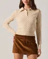Astr Women's Aspyn Collared Sweater In Brown