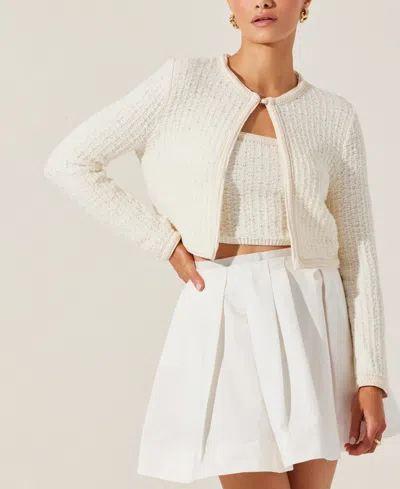 ASTR WOMEN'S BLAISE CROPPED CARDIGAN SWEATER