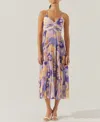 Astr Blythe Midi Dress In Purple Multi In Purple Multi