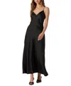 Astr Rhinestone Slip Maxi Dress In Black In Black