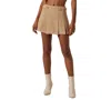 Astr The Label Bronwyn Pleated Tweed Miniskort In Camel