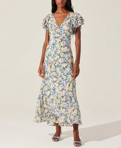 ASTR WOMEN'S CELESTINE RUFFLED-SLEEVE DRESS